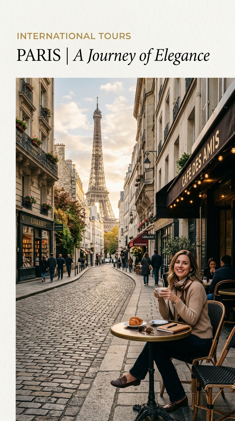 Traveler enjoying cafe in Paris - International tours
